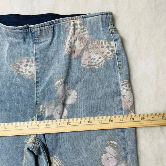 No Boundaries Womens Blue Butterfly Print High Rise Pull-On Flare Jeans Size L - Picture 7 of 10